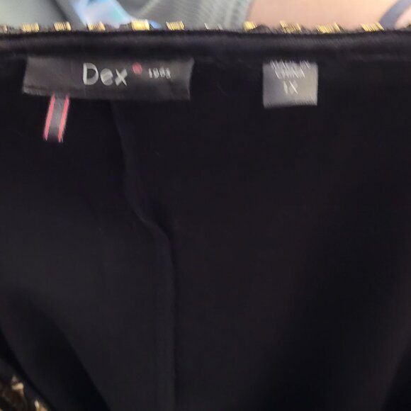 Ladies Dex Black and Gold Glossy Top, Size 1X EUC - Picture 5 of 5